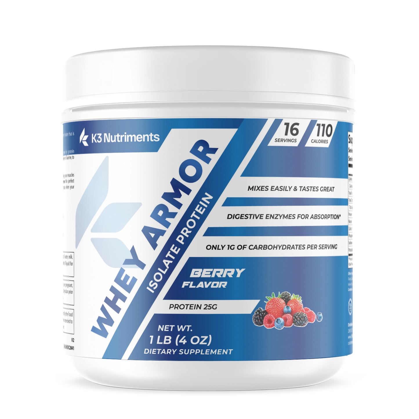 1lb Whey Armor Isolate Protein Berry