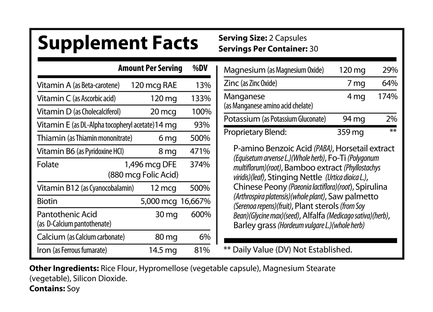 Biotin (Hair - Skin - Nails)(30 day supply)