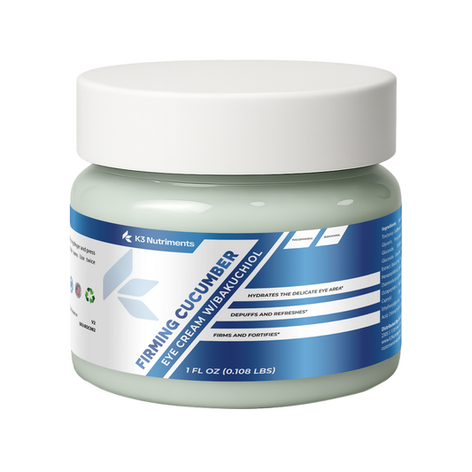 Firming Cucumber Eye Cream w/Bakuchiol, USA Made, Clean & Vegan