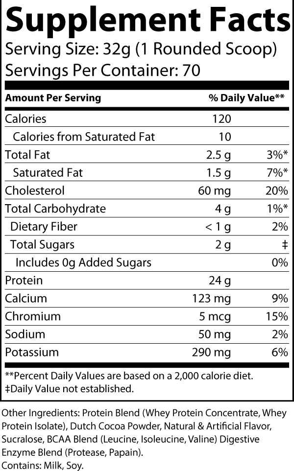 5lb Whey Protein Chocolate (70 servings)
