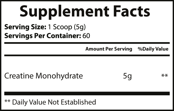 Creatine Monohydrate (60 day supply)