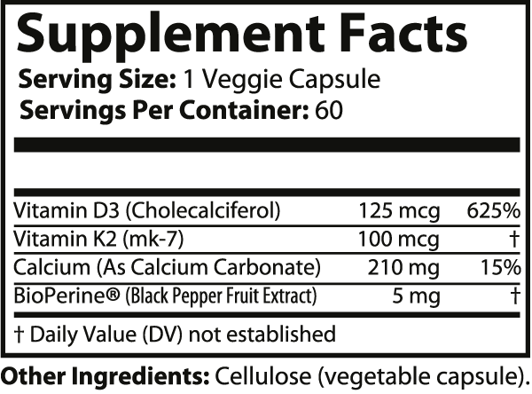 Vitamin D3+K2 (K3's version)(60 day supply)