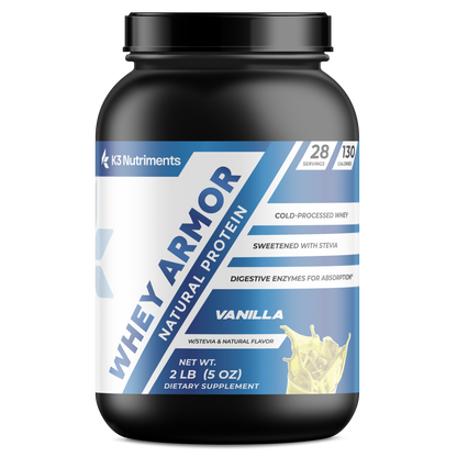 2lb Whey Armor Natural Protein Vanilla  Non - GMO