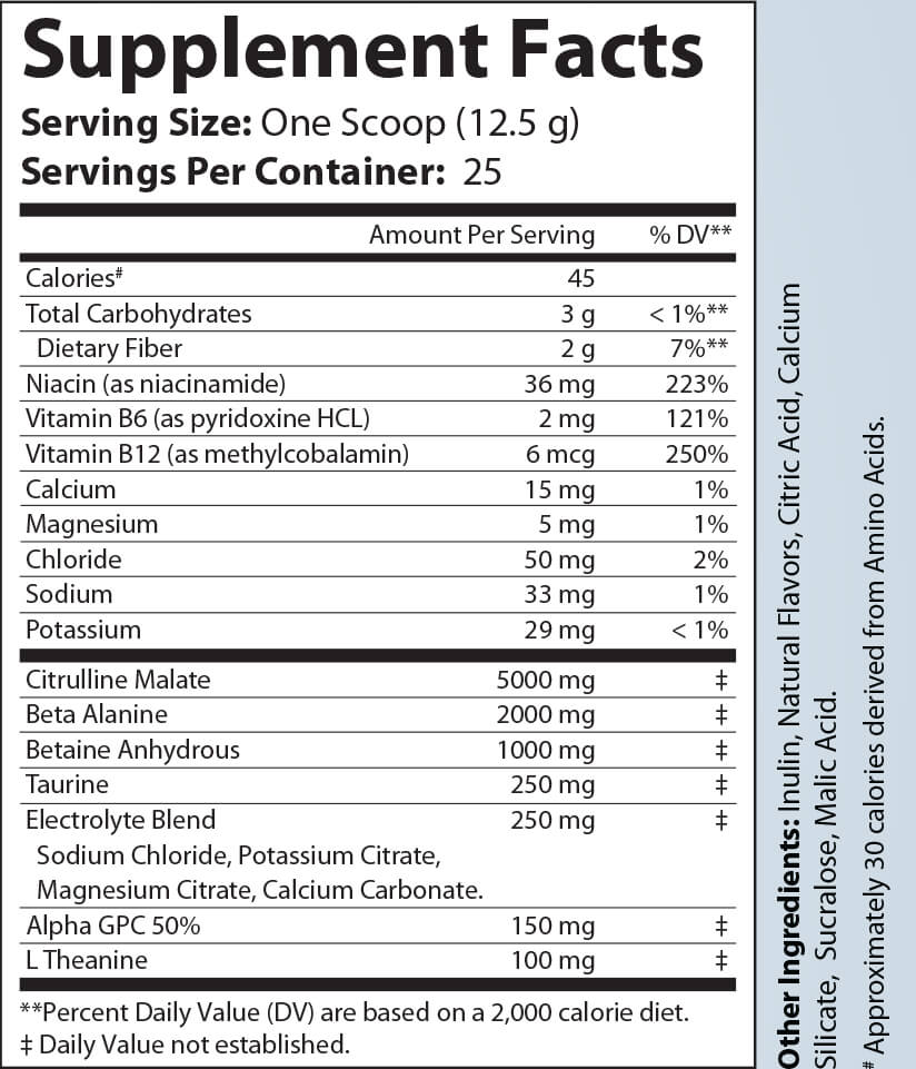 Non - Stim Pump Pre - Workout: Pineapple 312.5g w/ Natural Flavor