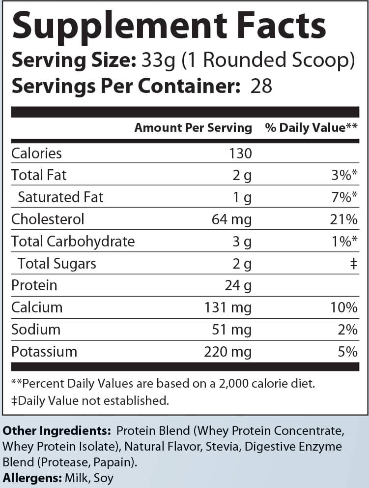 2lb Whey Armor Natural Protein Vanilla  Non - GMO
