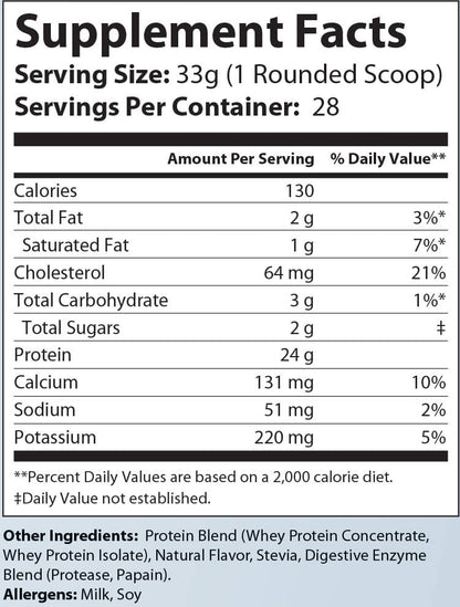 2lb Whey Armor Natural Protein Vanilla  Non - GMO
