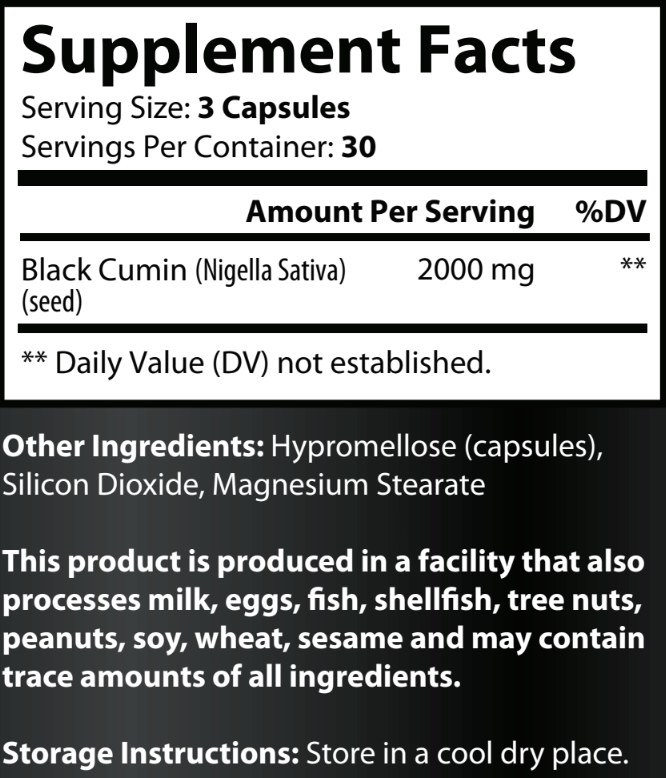 Premium Nigella (lung, skin, & gut health)(Black Cumin Seed)